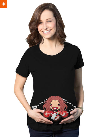 Fandomaniax - Baby Scarlet Witch Peeking Maternity T-Shirt