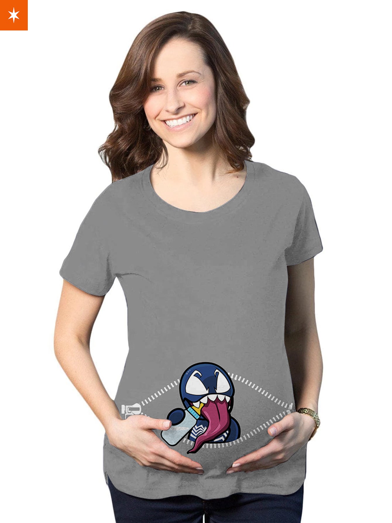 Fandomaniax - Baby Venom Peeking Maternity T-Shirt