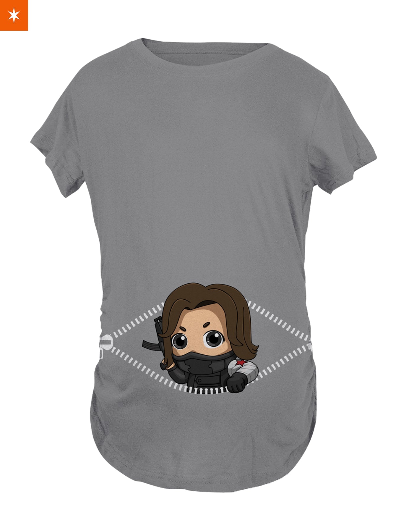 Fandomaniax - Baby Winter Soldier Peeking Maternity T-Shirt