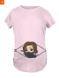 Fandomaniax - Baby Winter Soldier Peeking Maternity T-Shirt