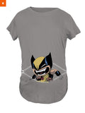 Fandomaniax - Baby Wolverine Peeking Maternity T-Shirt