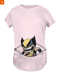 Fandomaniax - Baby Wolverine Peeking Maternity T-Shirt