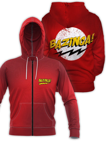 Fandomaniax - Bazinga Unisex Zipped Hoodie