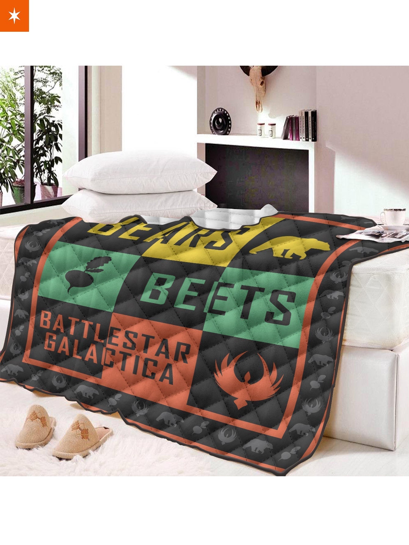 Fandomaniax - Bears Beets Battlestar Galactica Quilt Blanket