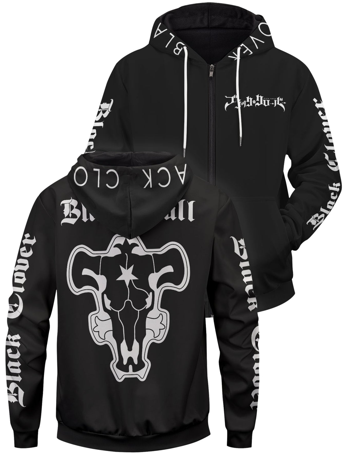 Fandomaniax - Black Bull Unisex Zipped Hoodie