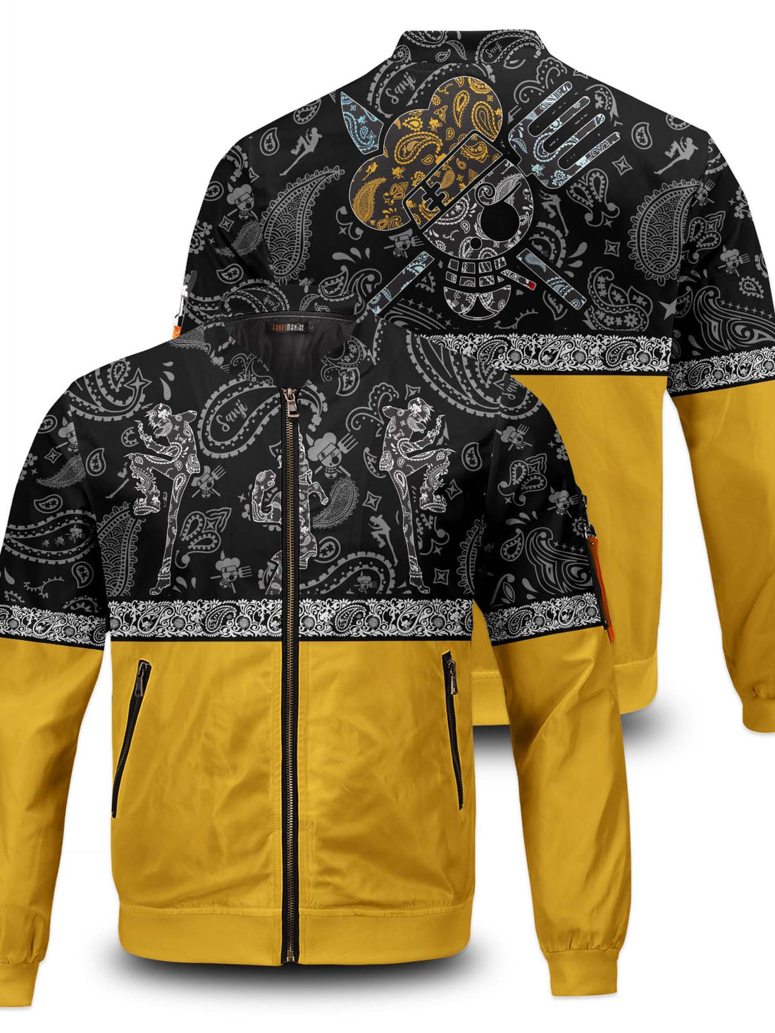 Fandomaniax - Black Leg Paisley Bomber Jacket