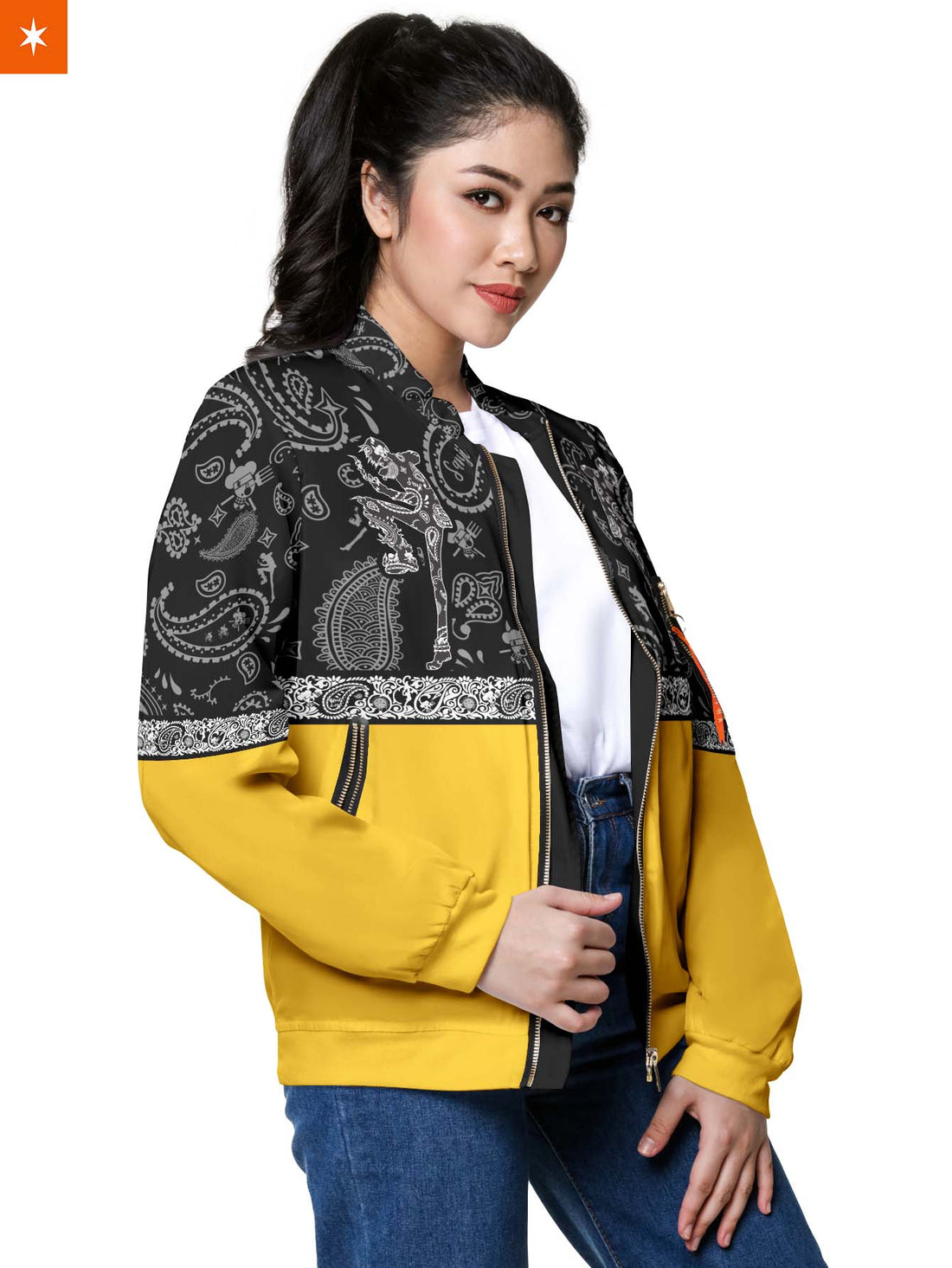 Fandomaniax - Black Leg Paisley Bomber Jacket