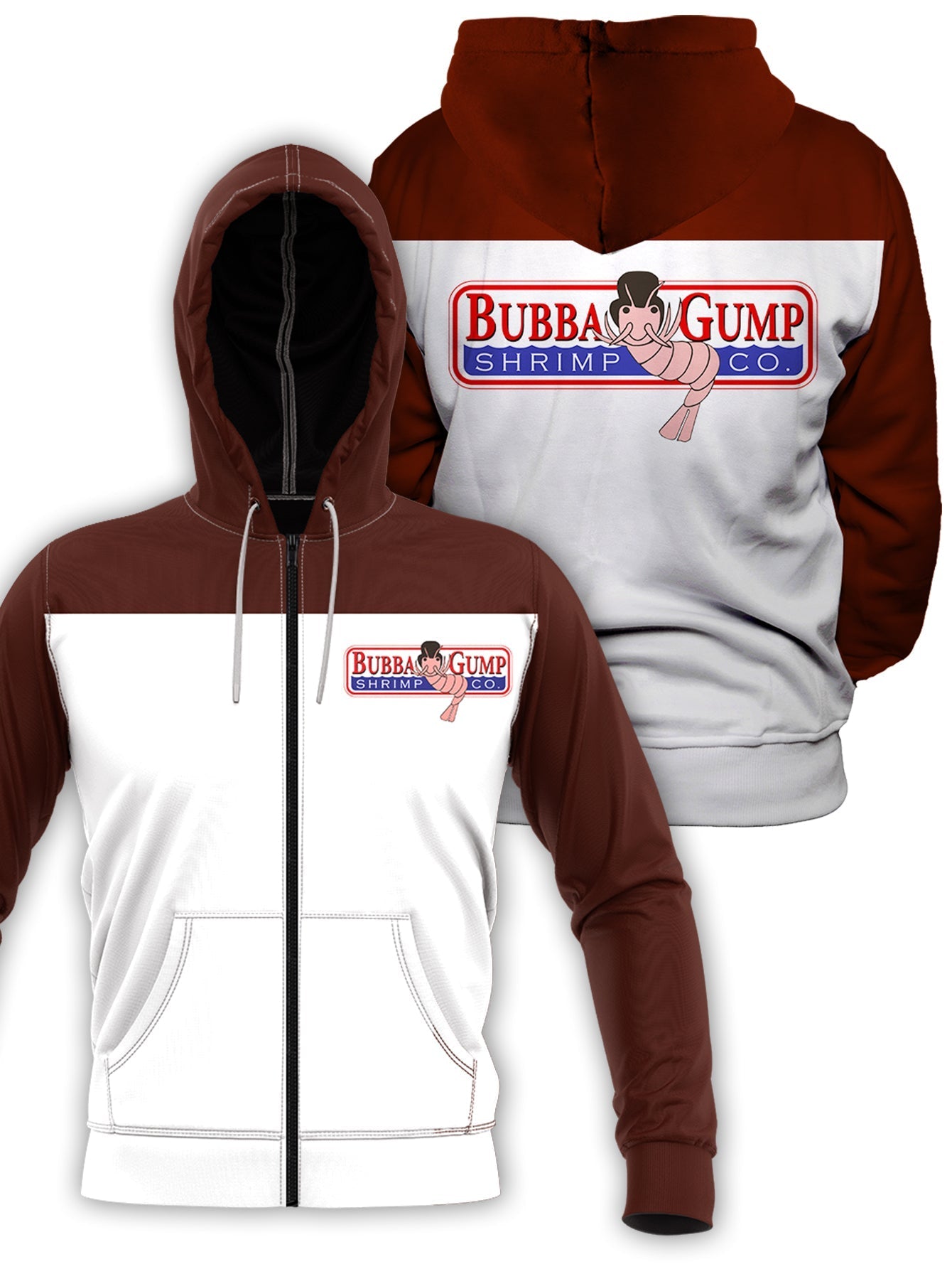 Fandomaniax - Bubba Gump Unisex Zipped Hoodie