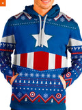 Fandomaniax - Cap's Christmas Unisex Pullover Hoodie