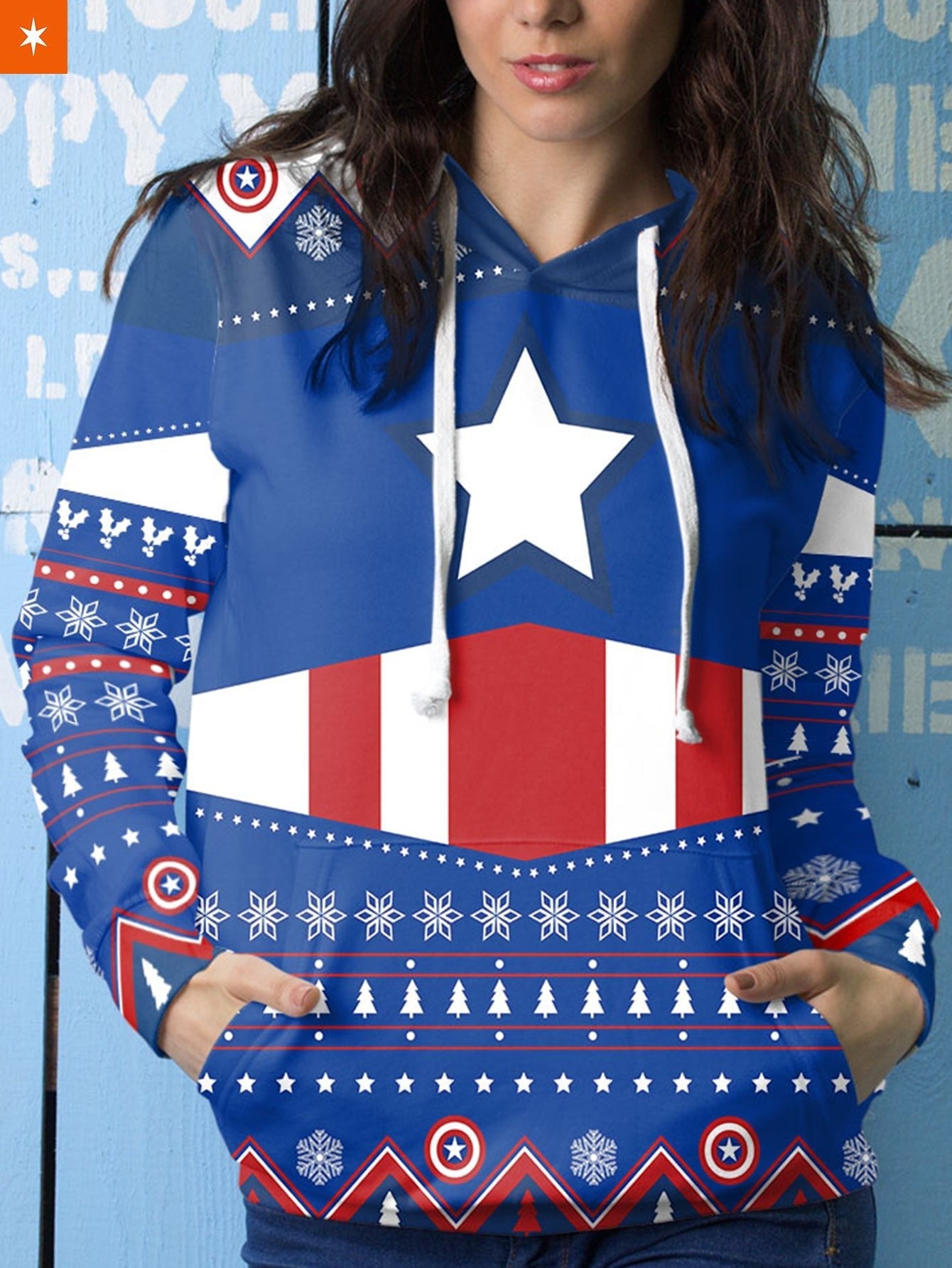 Fandomaniax - Cap's Christmas Unisex Pullover Hoodie