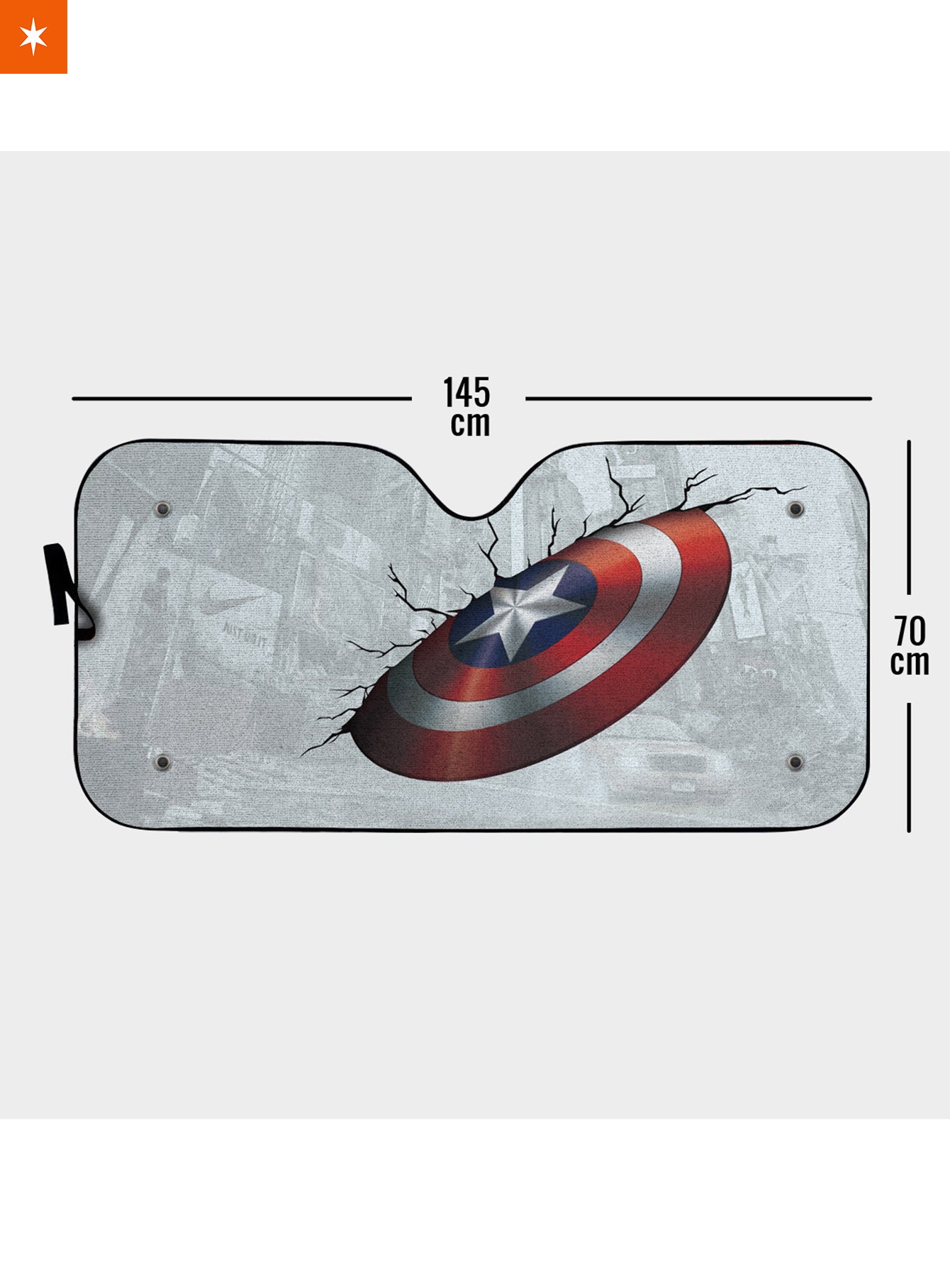 Fandomaniax - Capt America Broken Windshield Auto Sun Shade