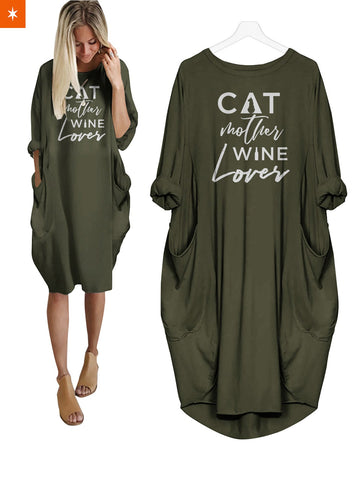 Fandomaniax - Cat Mother Wine Lover Dress