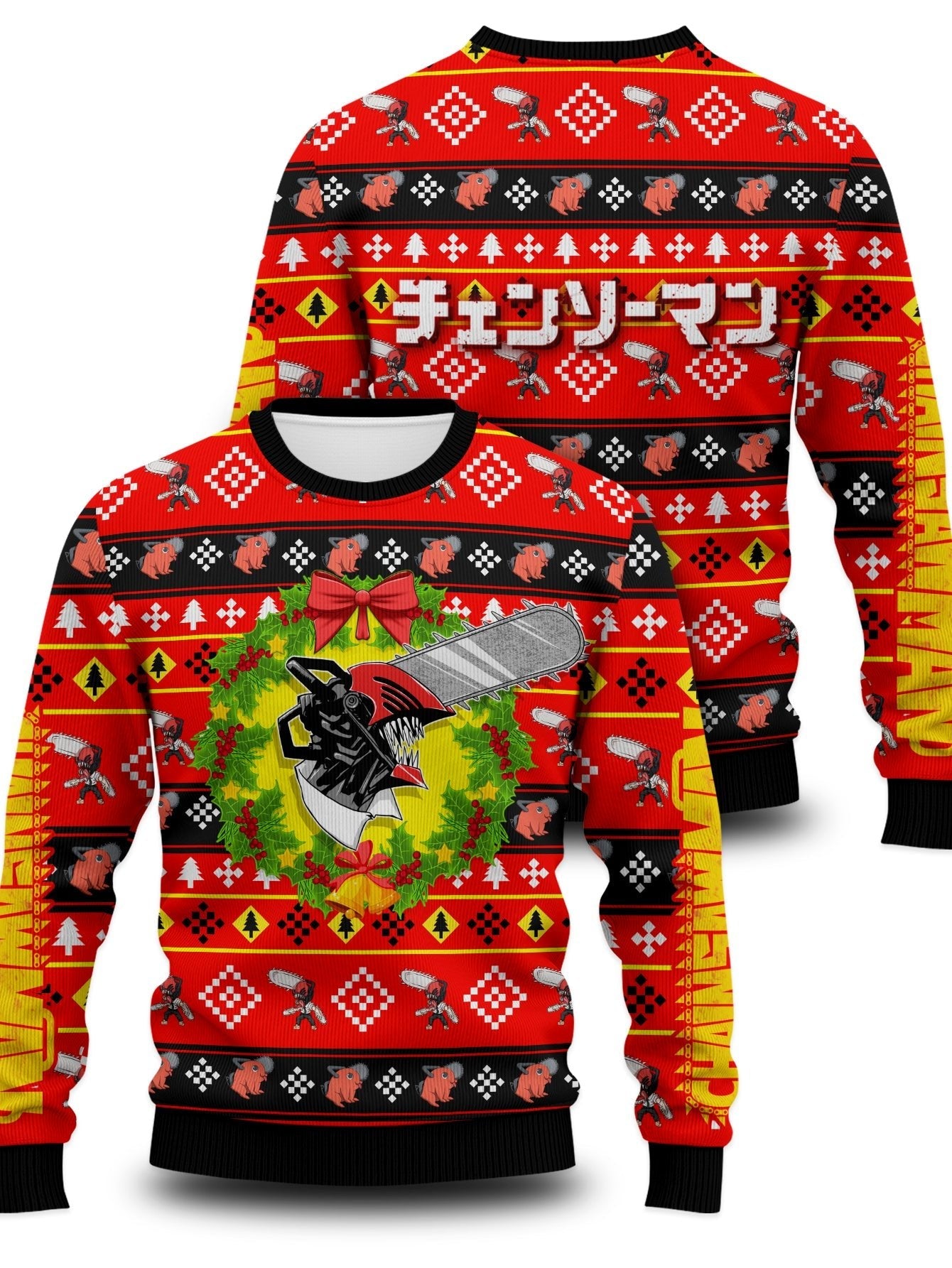 Fandomaniax - Chainsaw Man Christmas Unisex Wool Sweater