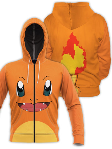 Fandomaniax - Charmander Unisex Zipped Hoodie