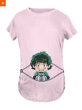 Fandomaniax - Chibi Deku Peeking Maternity T-Shirt