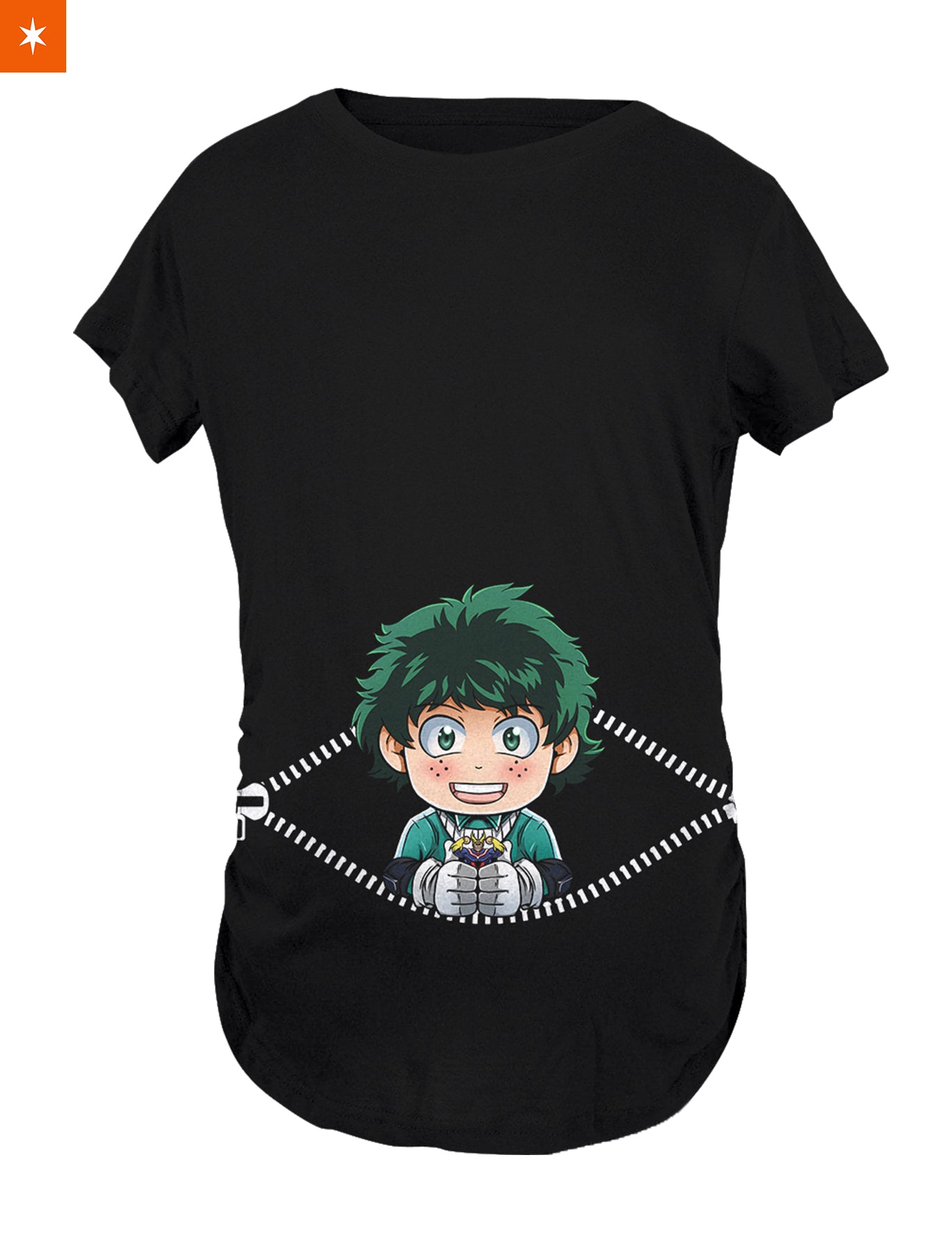 Fandomaniax - Chibi Deku Peeking Maternity T-Shirt