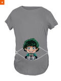 Fandomaniax - Chibi Deku Peeking Maternity T-Shirt