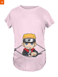 Fandomaniax - Chibi Naruto Peeking Maternity T-Shirt