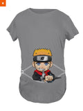 Fandomaniax - Chibi Naruto Peeking Maternity T-Shirt