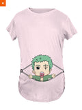 Fandomaniax - Chibi Swordsman Peeking Maternity T-Shirt