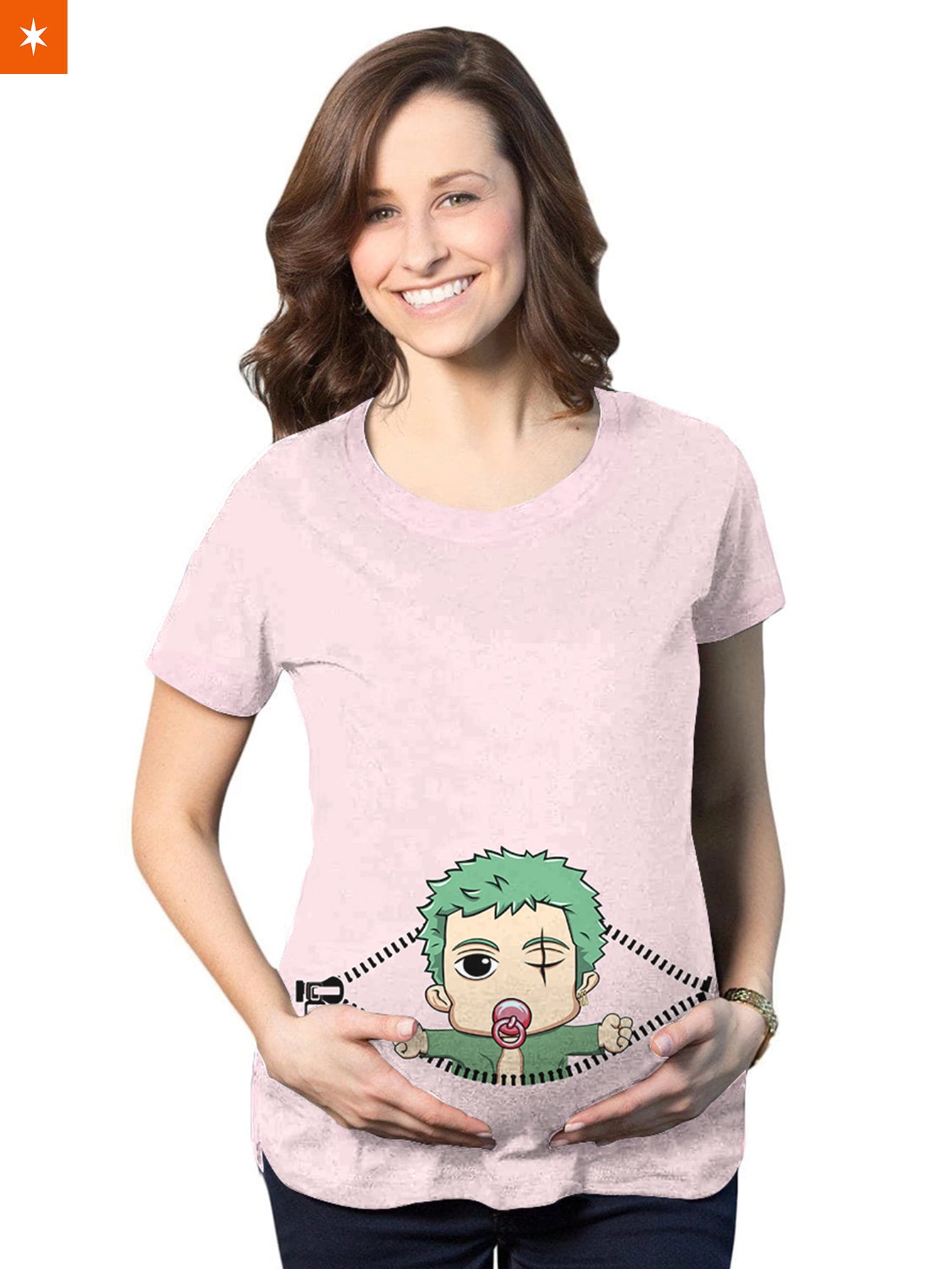 Fandomaniax - Chibi Swordsman Peeking Maternity T-Shirt