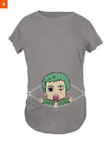 Fandomaniax - Chibi Swordsman Peeking Maternity T-Shirt