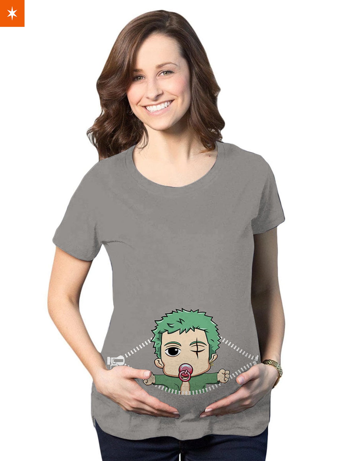 Fandomaniax - Chibi Swordsman Peeking Maternity T-Shirt