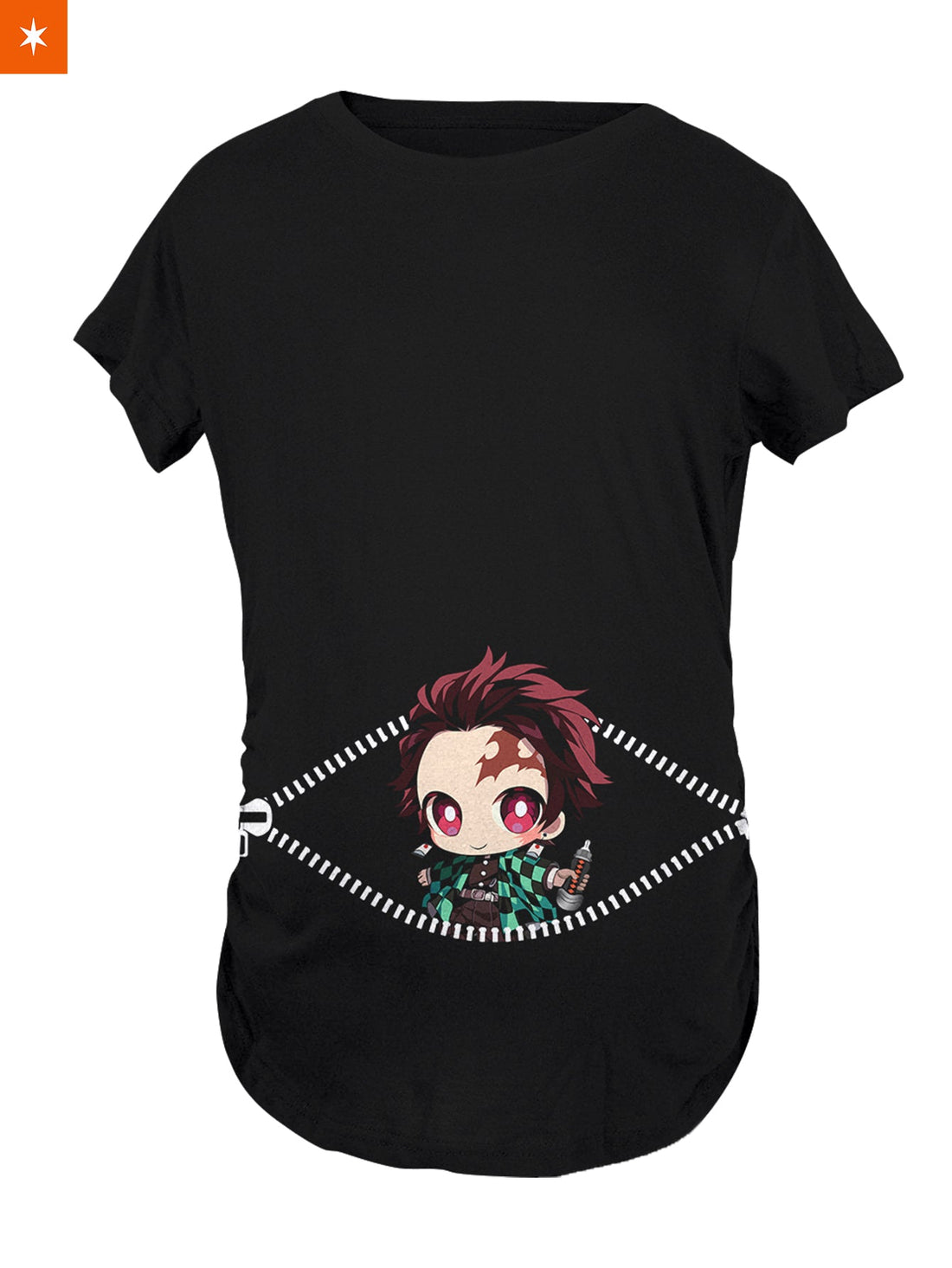 Fandomaniax - Chibi Tanjiro Peeking Maternity T-Shirt