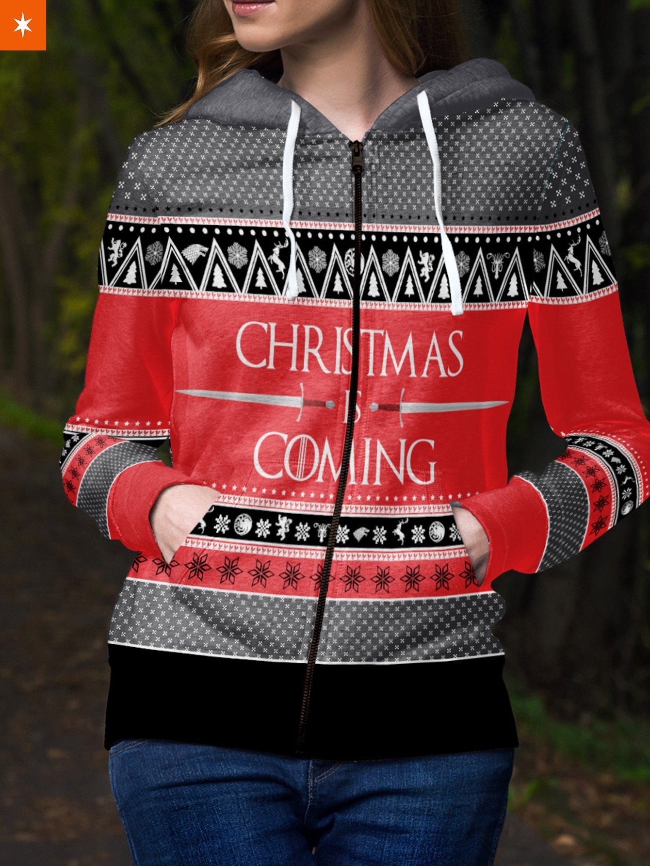 Fandomaniax - Christmas is Coming Unisex Zipped Hoodie