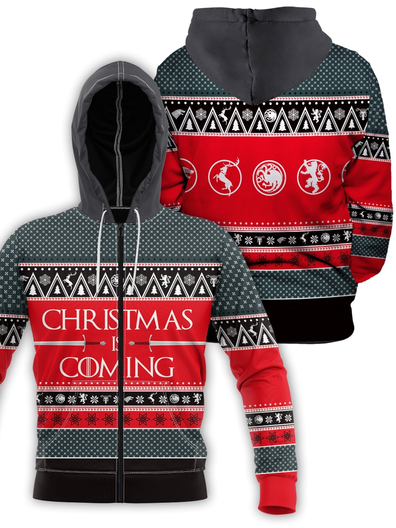 Fandomaniax - Christmas is Coming Unisex Zipped Hoodie