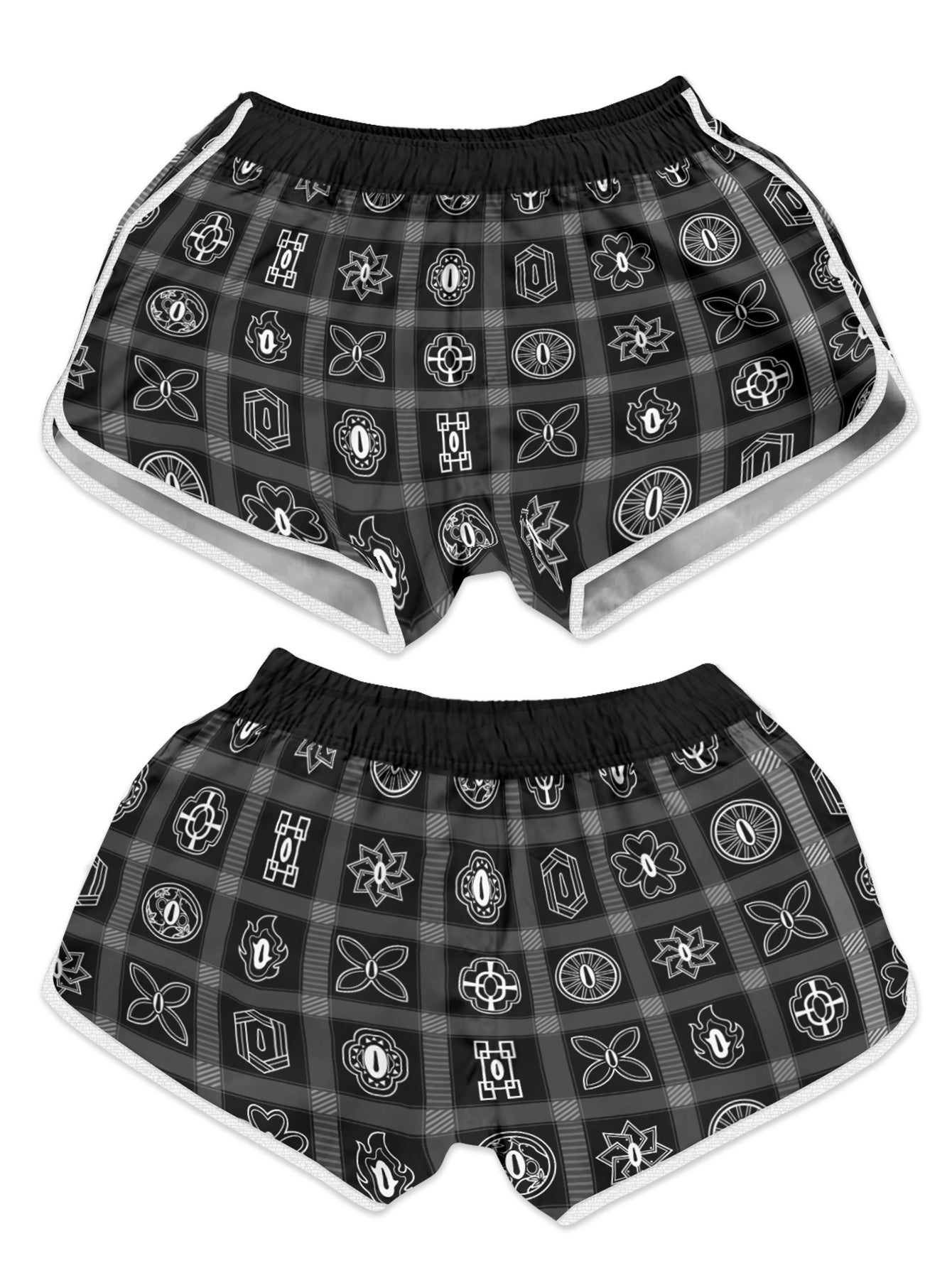 Fandomaniax - Demon Slayer Plaid Women Beach Shorts