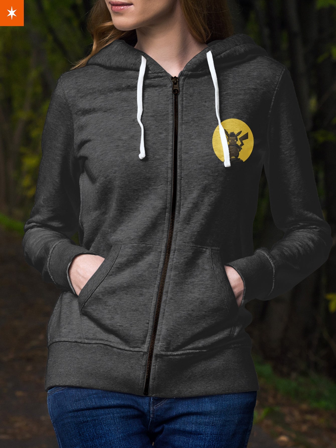 Fandomaniax - Detective Pikachu Silhouette Unisex Zipped Hoodie