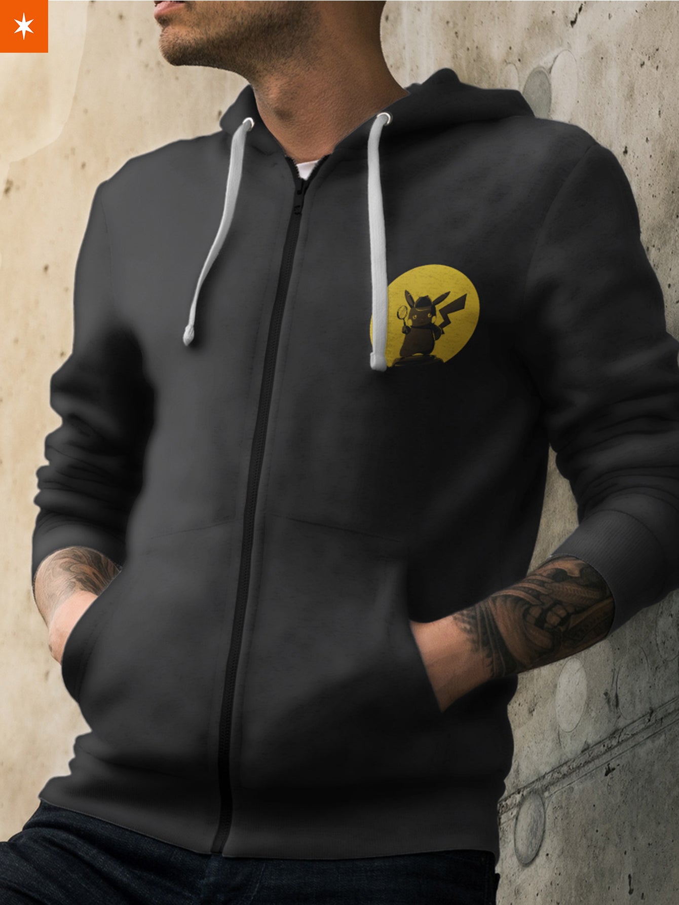 Fandomaniax - Detective Pikachu Silhouette Unisex Zipped Hoodie