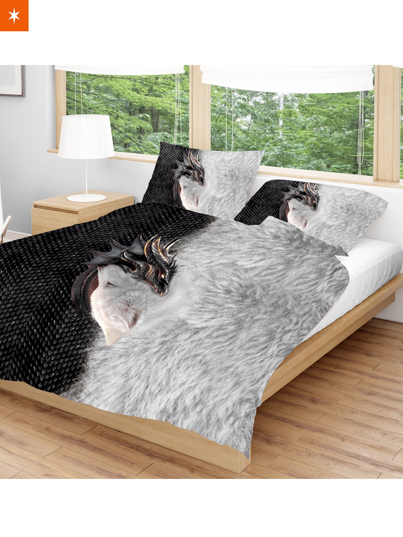 Fandomaniax - Dragon and Wolf Bedding Set