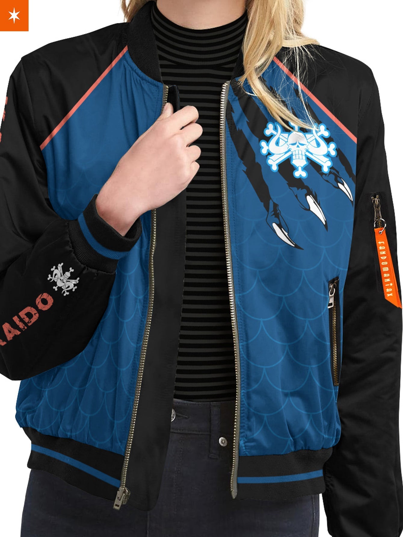 Fandomaniax - Dragon Blue Stylish Bomber Jacket