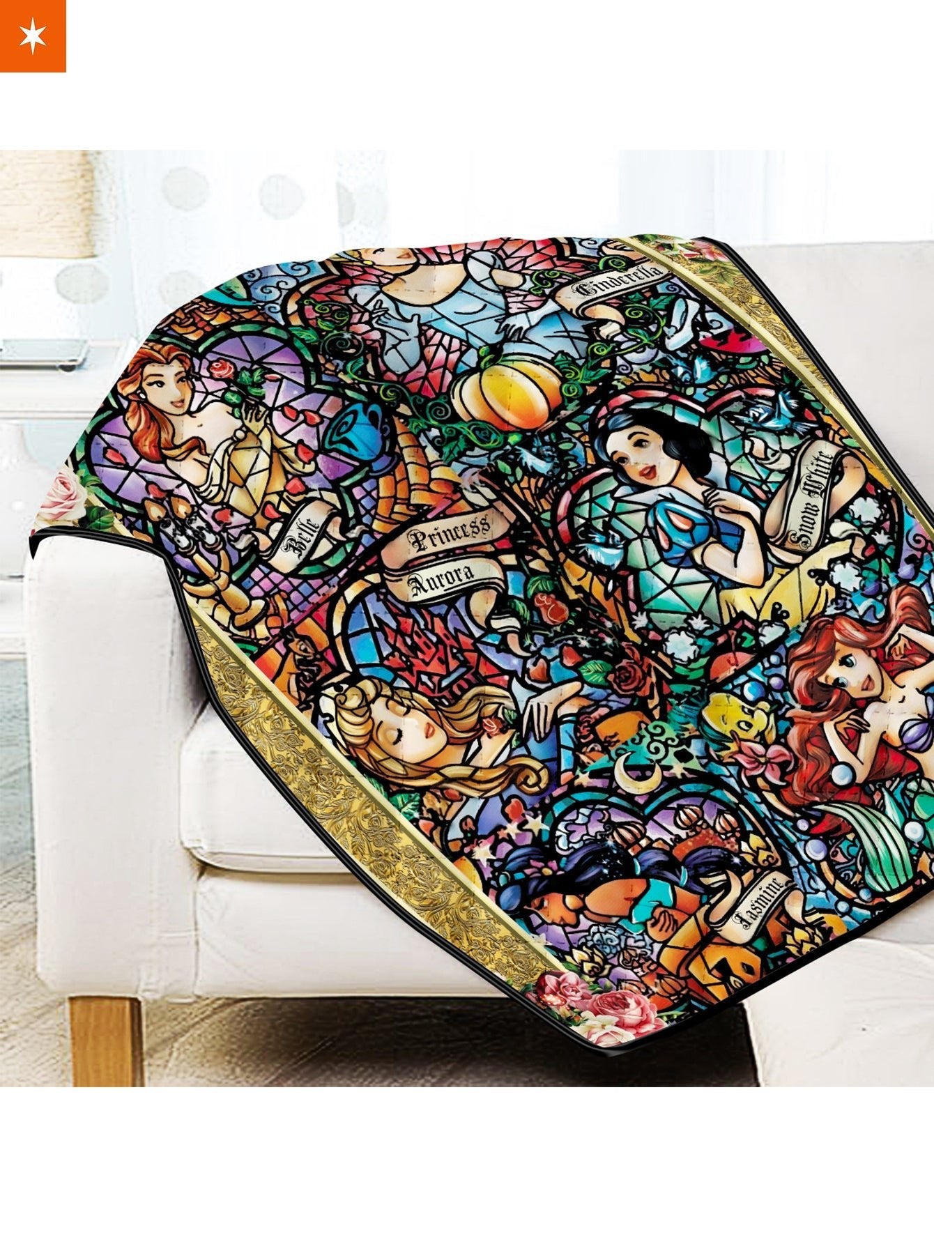 Fandomaniax - Enchanted Tales Stained Glass Quilt Blanket