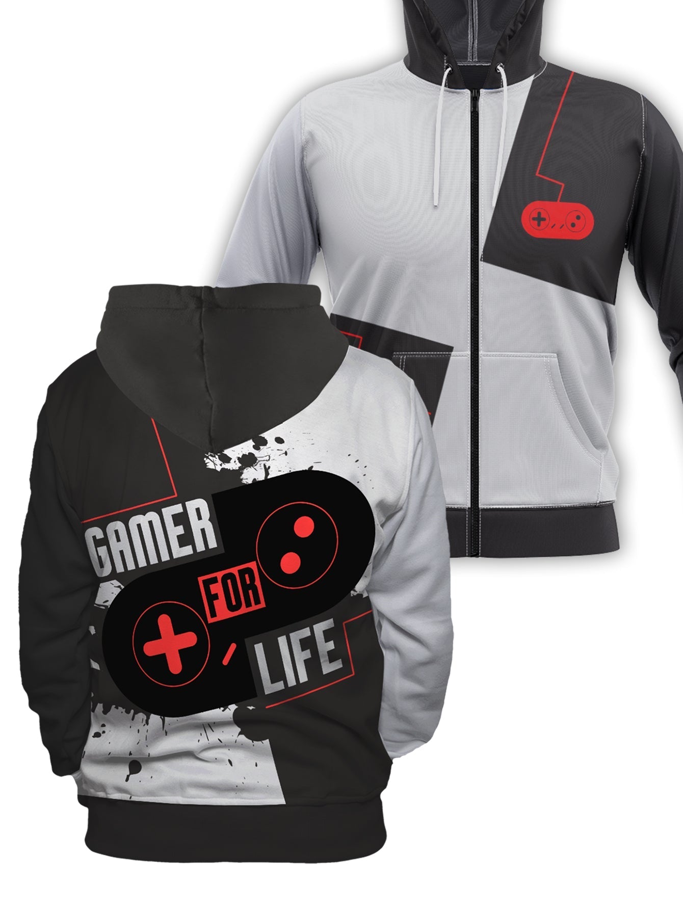 Fandomaniax - Gamer for Life Unisex Zipped Hoodie