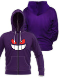 Fandomaniax - Gengar Unisex Zipped Hoodie