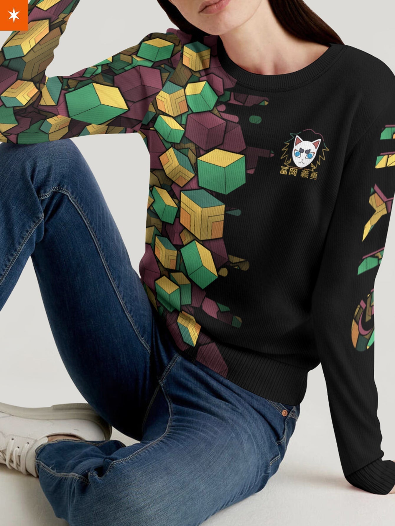 Fandomaniax - [Buy 1 Get 1 SALE] Giyu Cube Unisex Wool Sweater