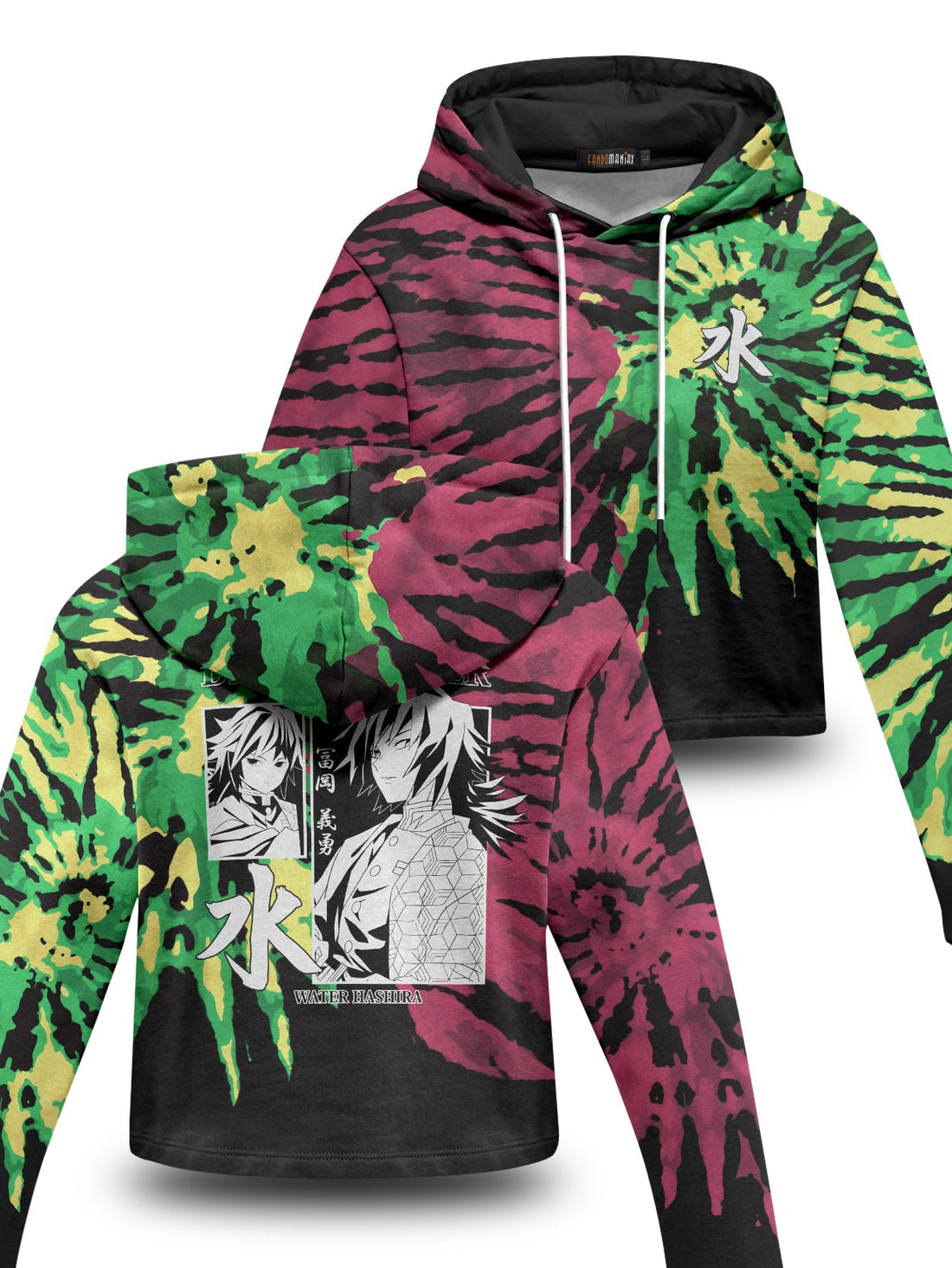 Fandomaniax - Giyu Tie Dye Cropped Hoodie