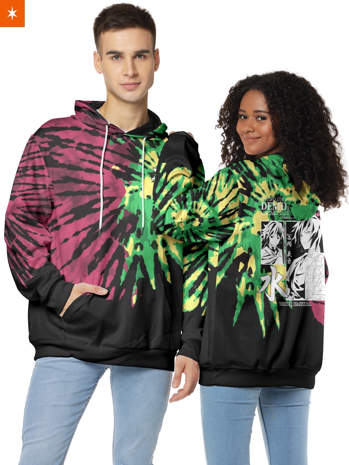 Fandomaniax - Giyu Tie Dye Unisex Pullover Hoodie