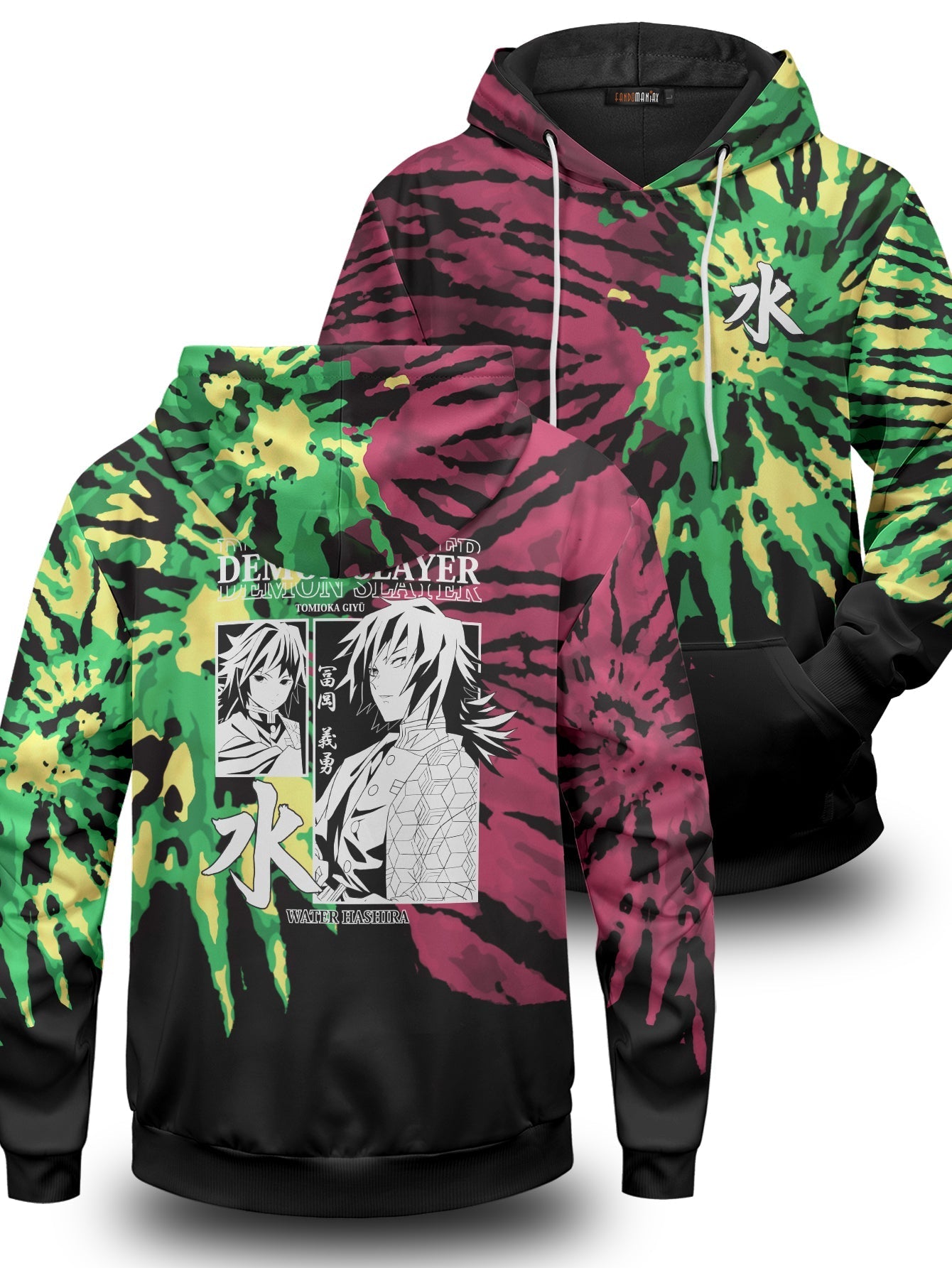 Fandomaniax - Giyu Tie Dye Unisex Pullover Hoodie