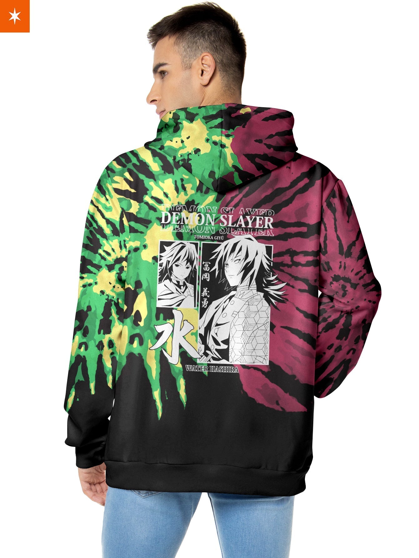 Fandomaniax - Giyu Tie Dye Unisex Pullover Hoodie