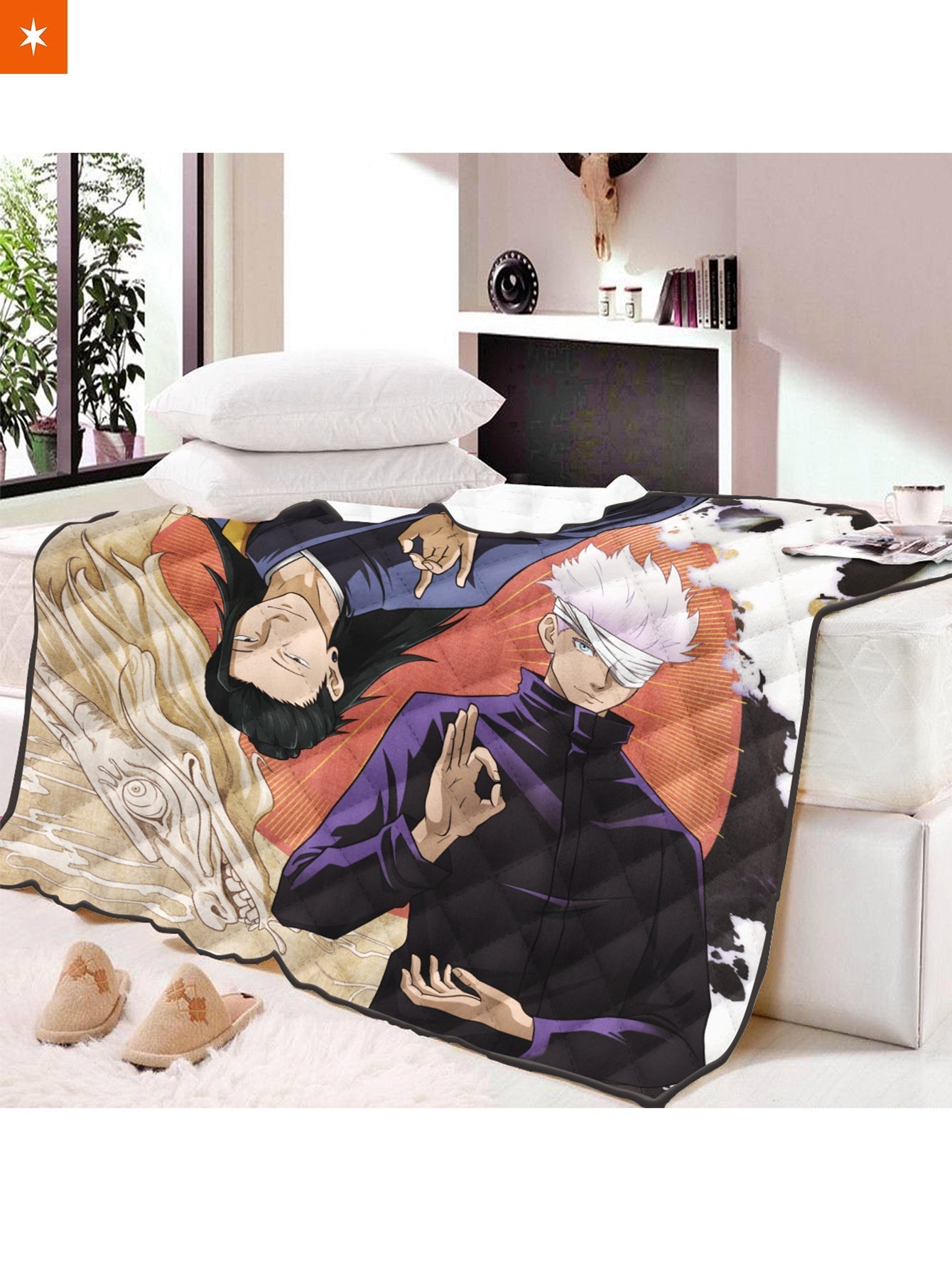 Fandomaniax - Gojo x Geto Cozy Quilt Blanket