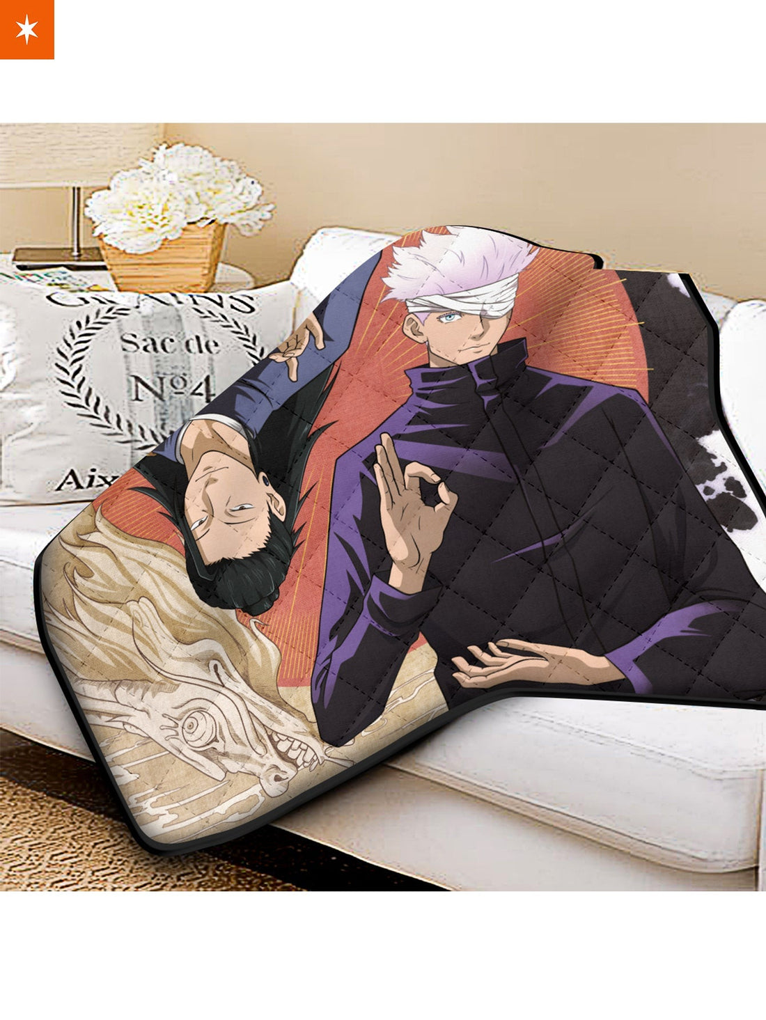 Fandomaniax - Gojo x Geto Cozy Quilt Blanket