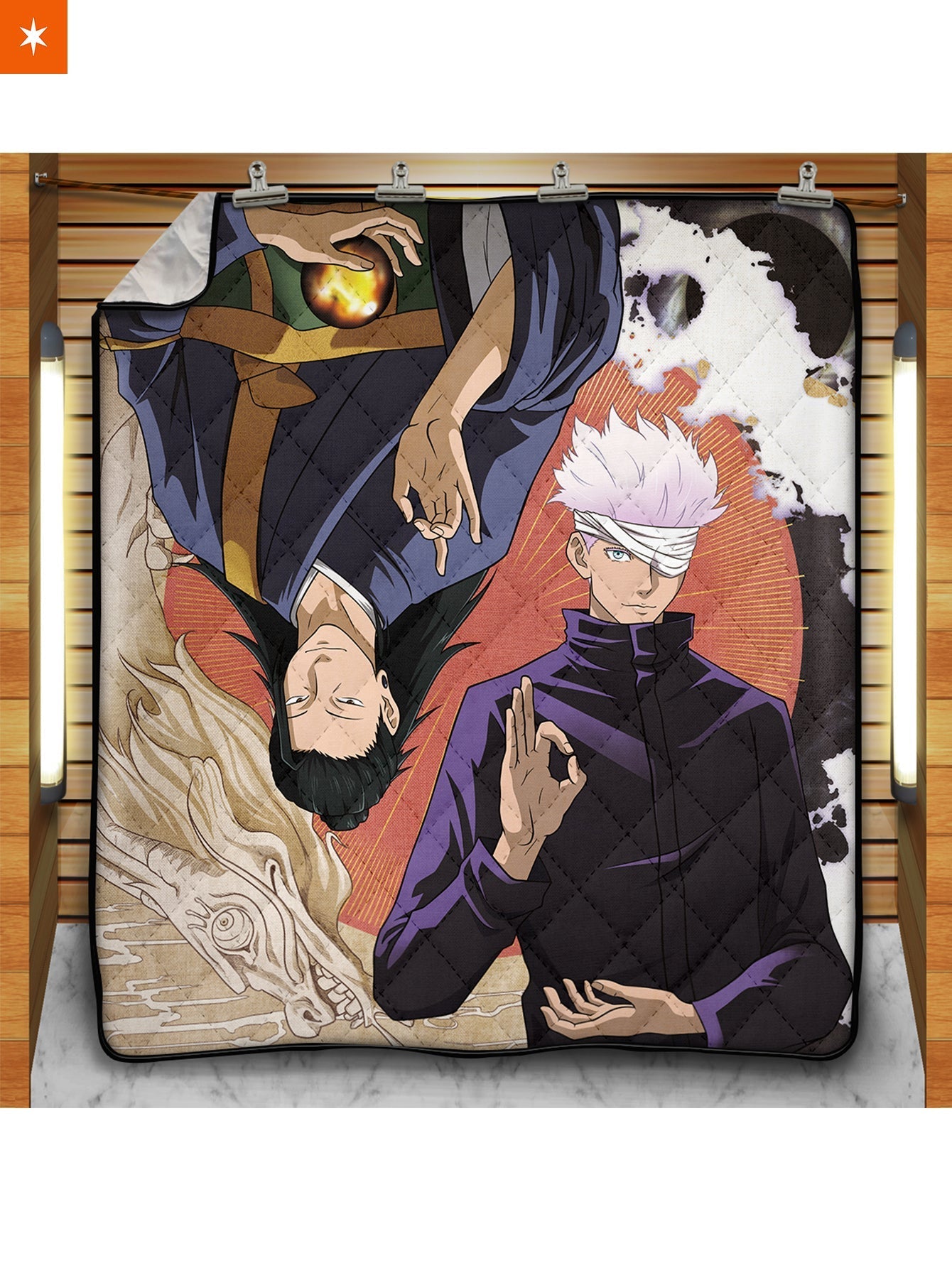 Fandomaniax - Gojo x Geto Cozy Quilt Blanket