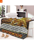 Fandomaniax - Gold Dragon Quilt Blanket