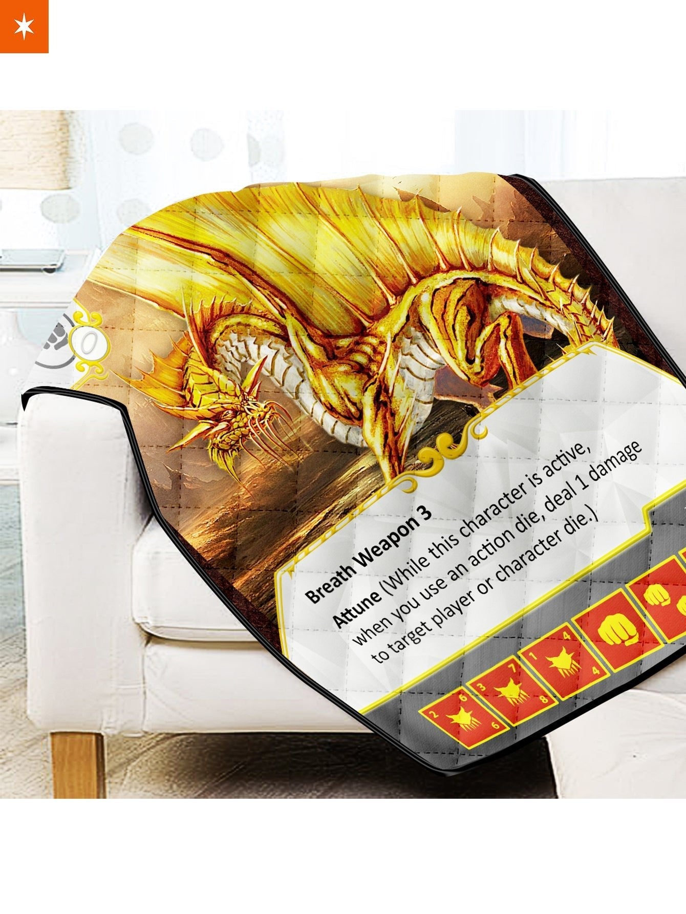 Fandomaniax - Gold Dragon Quilt Blanket