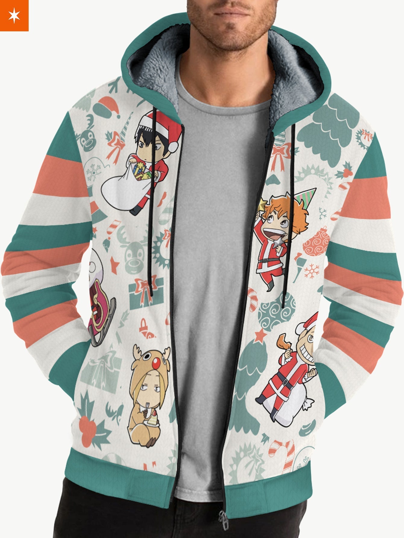 Fandomaniax - Haikyuu Christmas Velvet Hoodie