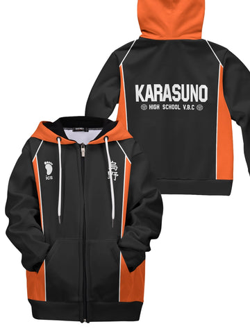 Fandomaniax - Haikyuu Karasuno Kids Unisex Zipped Hoodie